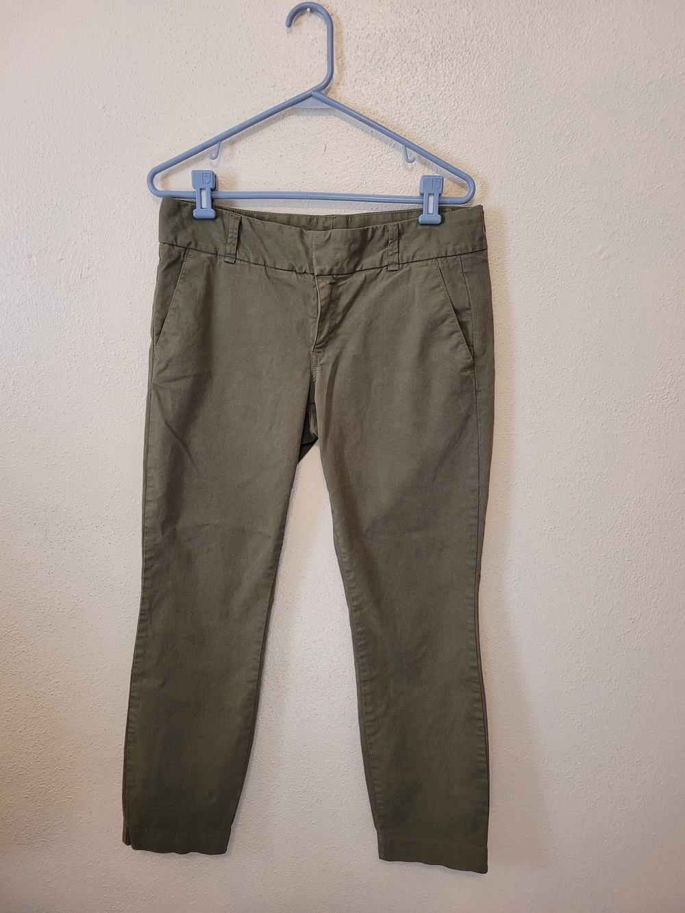 J.Crew Andie Chino Pants Fatigue Olive Green Stretch Cotton Size 8